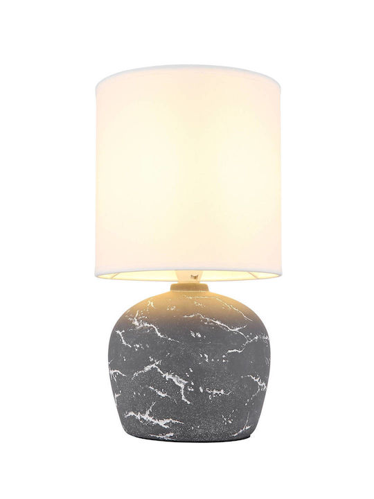 Globo Lighting Plastic Table Lamp for Socket E14 with Gray Shade and Base