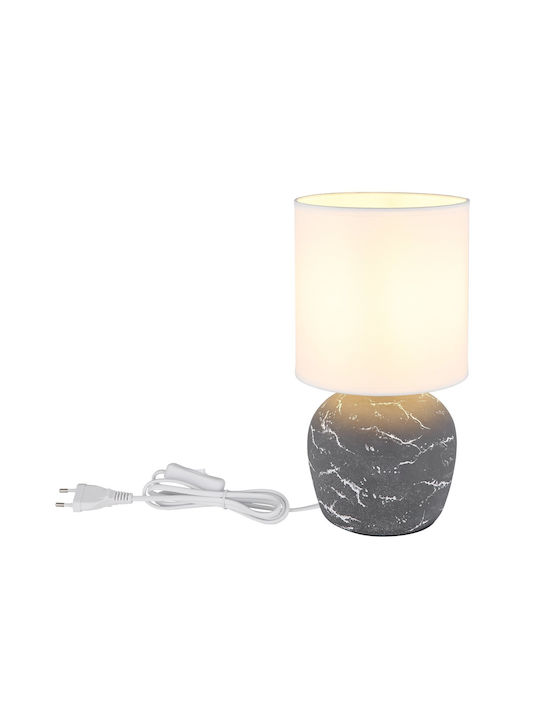 Globo Lighting Plastic Table Lamp for Socket E14 with Gray Shade and Base