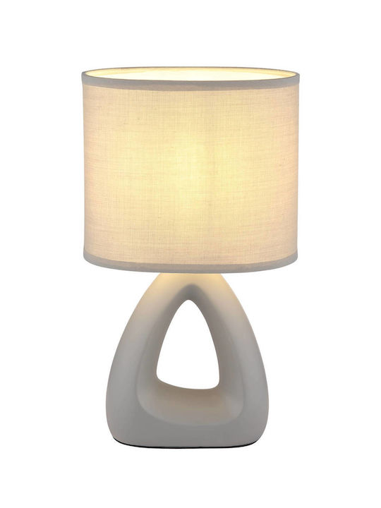 Globo Lighting Plastic Table Lamp for Socket E14 with Gray Shade and Base