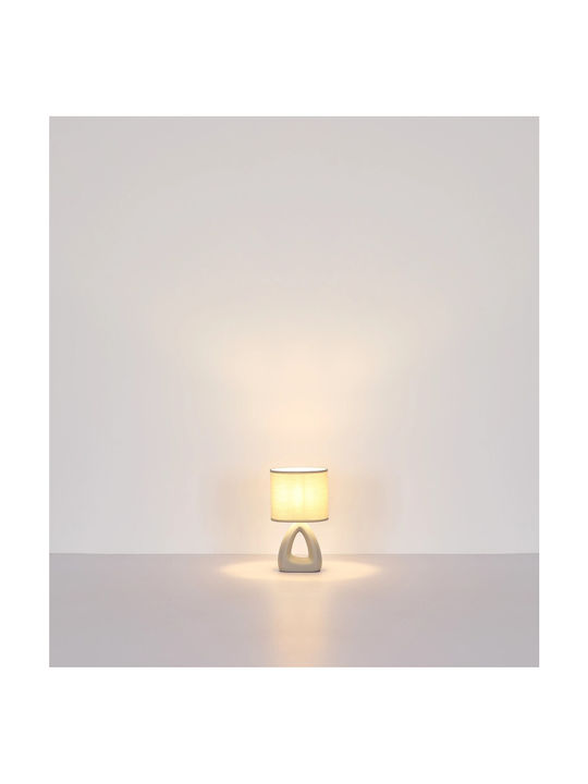 Globo Lighting Plastic Table Lamp for Socket E14 with Gray Shade and Base