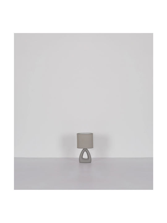 Globo Lighting Plastic Table Lamp for Socket E14 with Gray Shade and Base