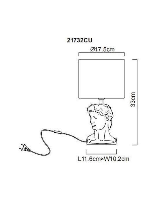 Globo Lighting Πλαστικό Πορτατίφ για Ντουί E14 με Λευκό Καπέλο και Βάση
