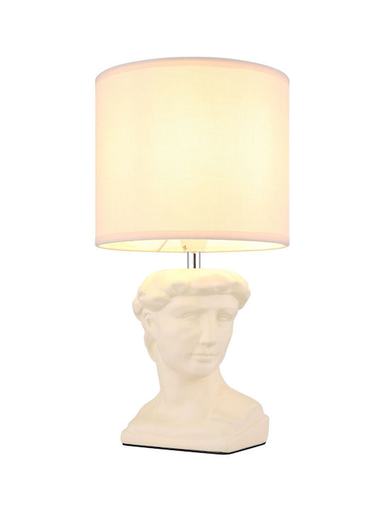 Globo Lighting Πλαστικό Πορτατίφ για Ντουί E14 με Λευκό Καπέλο και Βάση
