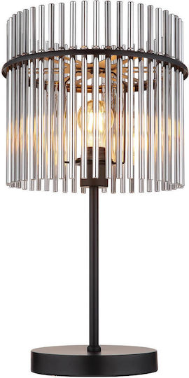 Globo Lighting Metall Tischlampe für Fassung E27 mit Schwarz Schirm und Basis