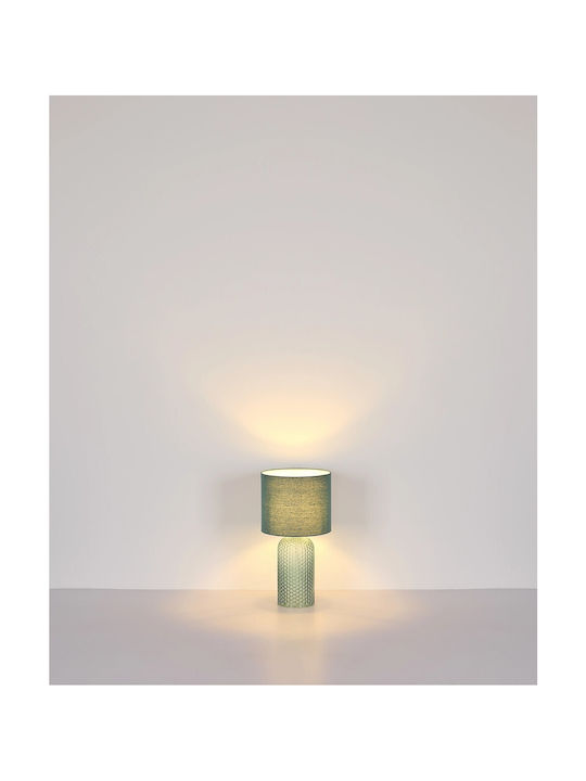 Globo Lighting Glass Table Lamp for Socket E27 with Green Shade and Base