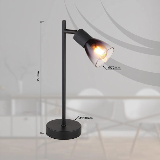 Globo Lighting Μεταλλικό Πορτατίφ για Ντουί E14 με Μαύρο Καπέλο και Βάση