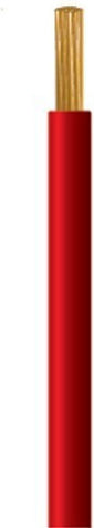 Eurolamp Netzkabel Typ NYAF mit Kabeleigenschaften 1x6mm² in Rote Farbe 1m Flexibel