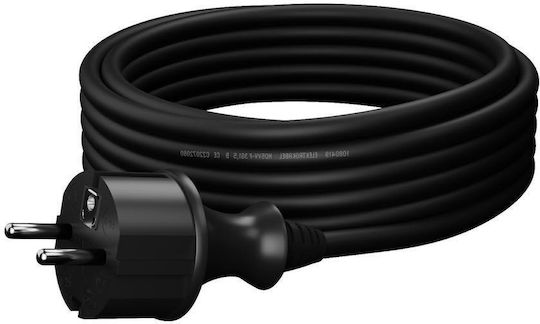 AWTools Netzkabel Typ NYL mit Kabeleigenschaften 2x1.5mm² in Schwarz Farbe 1m