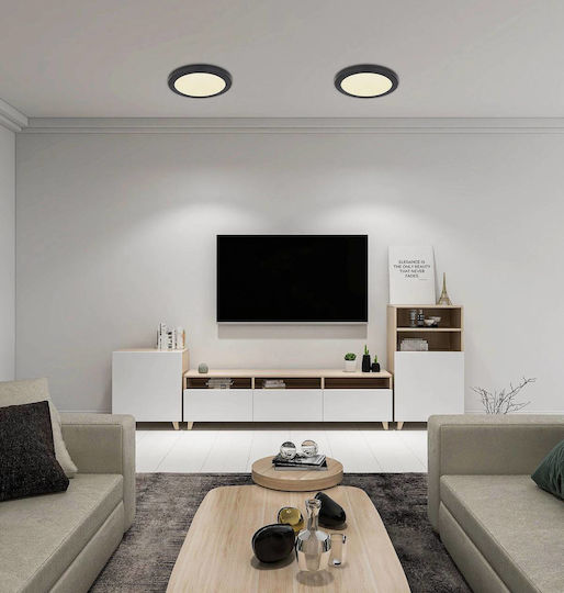 Globo Lighting Lasse Στρογγυλό Εξωτερικό LED Panel 24W με Θερμό Λευκό Φως 3000K
