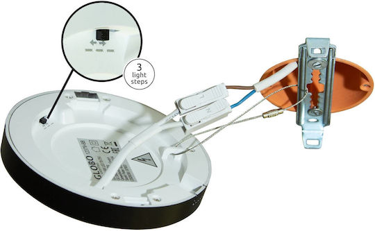 Globo Lighting Lasse Στρογγυλό Εξωτερικό LED Panel 24W με Θερμό Λευκό Φως 3000K