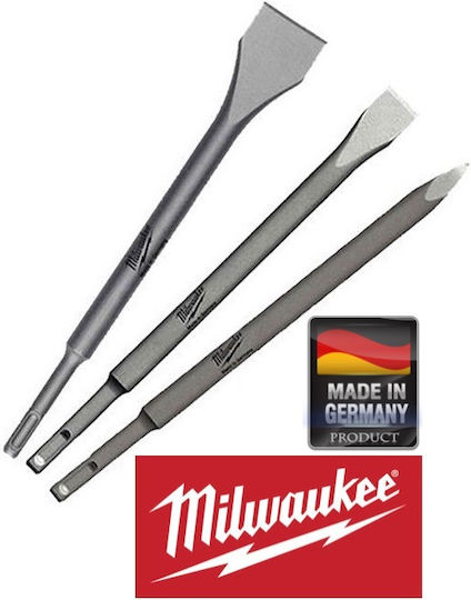 Milwaukee Set Pointed Chisel & Chisel Bits 250mm with SDS Plus Socket 3pcs