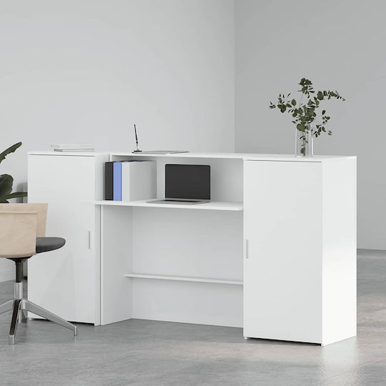 vidaXL Επαγγελματικό Γραφείο Υποδοχής Π200xΒ50xΥ103.5cm με Ντουλάπι