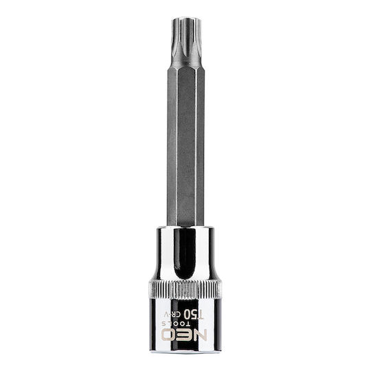 Neo Tools Дълъг Битов ключ Air с Torx връх и Квадратно Гнездо 1/2'' Размер T50x100мм 1бр