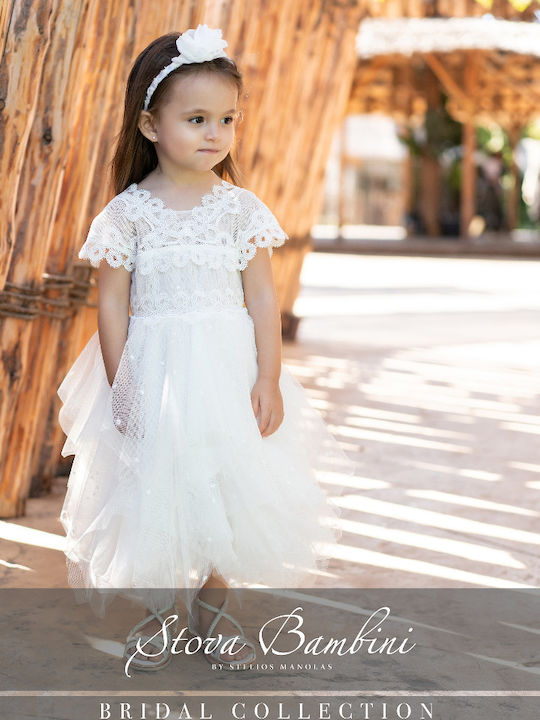 Stova Bambini Weiß Taufkleid aus Tüll