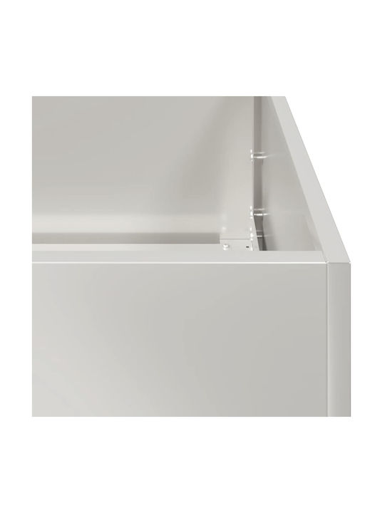 vidaXL Ζαρντινιέρα Μεταλλική Ασημι 40x40x80εκ.