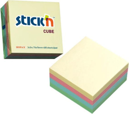 Exas Paper Sticky Note Pads in Cube 400 Sheets 7.5x7.5pcs
