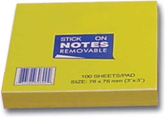 Next Sticky Note Pads in Cube 100 Sheets Yellow 7.6x7.6cm Scripti