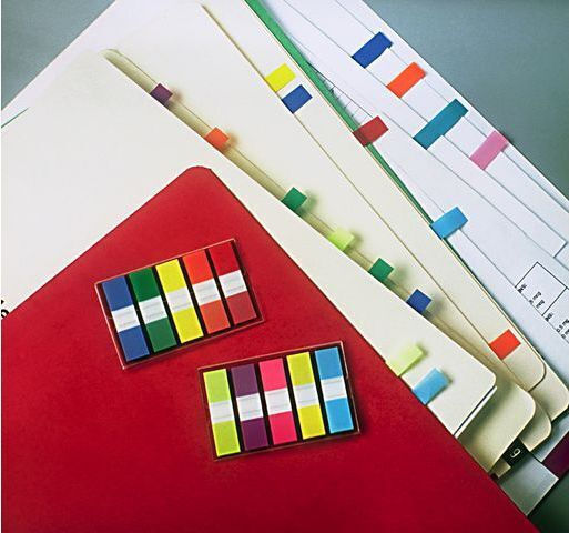 Plastic Adhesive Index Post-it Tabs 683-5cb 12 X 43 Mm Set 5 X 20 Tabs Neon Colours