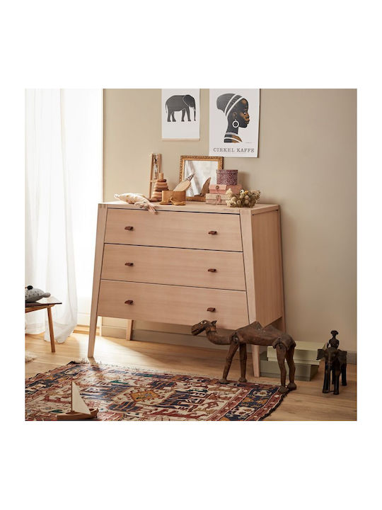 Baby Kommode mit 3 Schubladen Beech xx