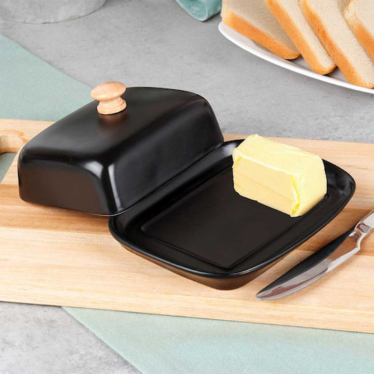 Vilde Butterdose Keramik Schwarz 1pcs