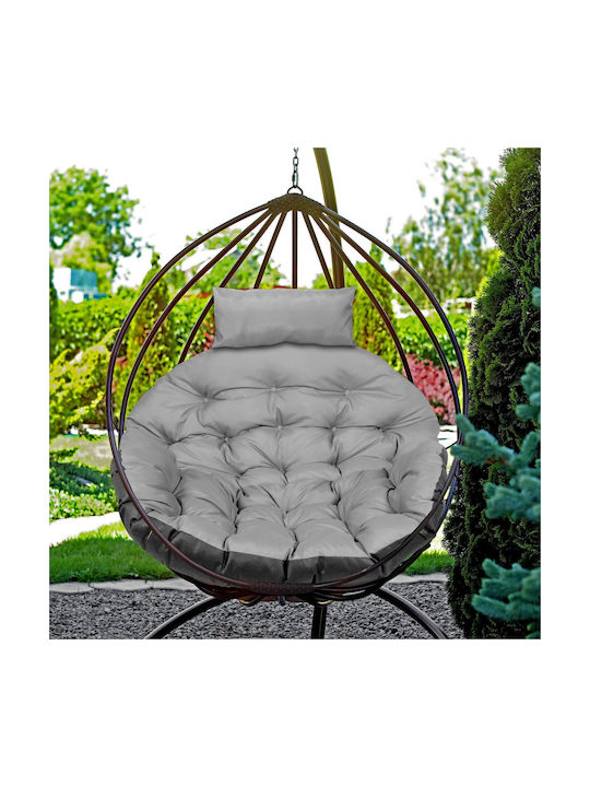 AIO Factory Wasserdichtes Schaukel-Kissen Gartenstuhlkissen Rund Grau 90x110cm