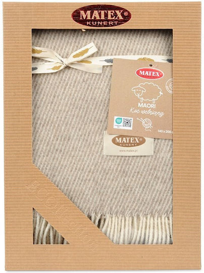Matex Κουβέρτα Καναπέ με Κρόσσια 140x200εκ. Beige