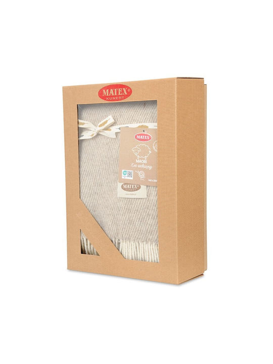 Matex Κουβέρτα Καναπέ με Κρόσσια 140x200εκ. Beige
