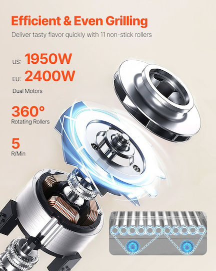 Vevor Elektrisches Grill 2400W Gray