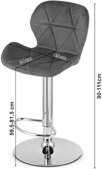 Hocker Bar Gepolstert mit Samt West Navy Velvet 34x45x47cm
