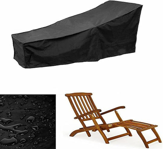 Impermeabil Protecție Capac Chaise Lounge 210x75buc în Culoare Negru 1buc