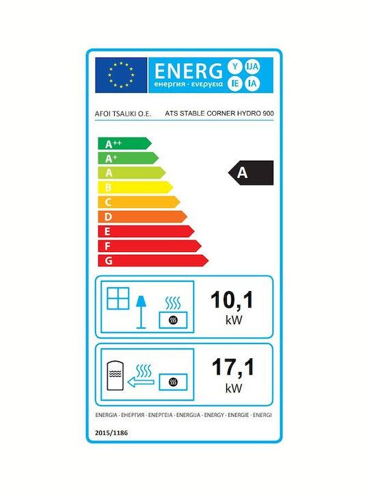Thermiki Ats Stable Hydro Corner 900 Kaminofen Holz 27.2kW Linke Ecke mit Schranktüren