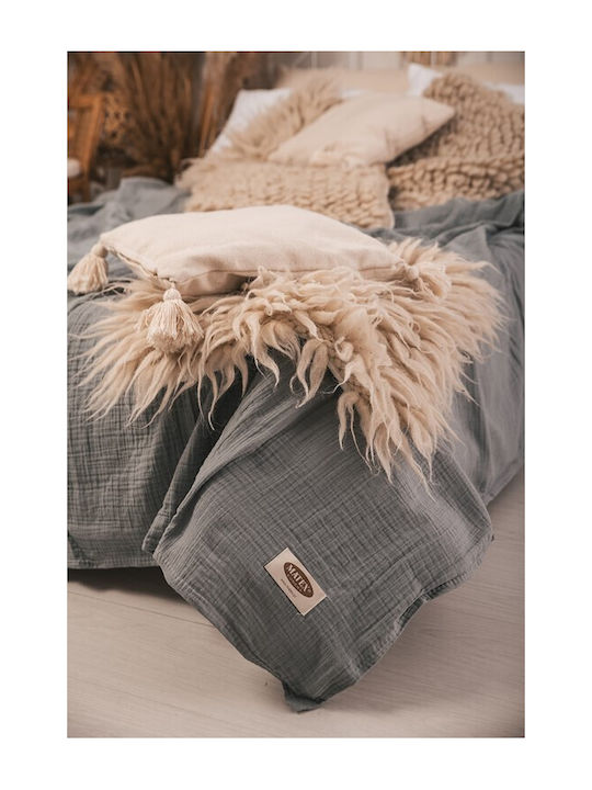 Matex Muslin Tagesdecke Übergröße Baumwolle Dark Gray 240x210cm