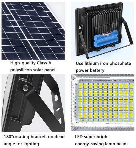 Foyu Στεγανός Ηλιακός Προβολέας LED 800W Ψυχρό Λευκό 6500K με Τηλεχειριστήριο IP67