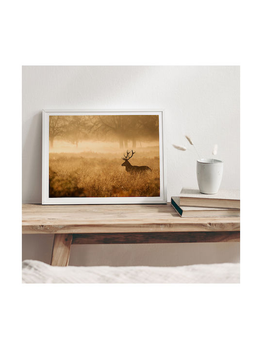 Poster Deer Pst25127 60cm X 90cm Μαύρο Ξύλινο Κάδρο