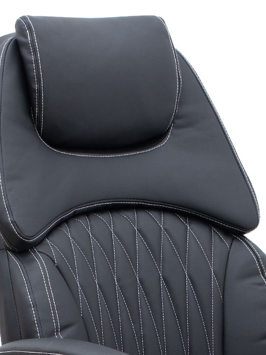 Duke Executive Reclining Office Chair with Fixed Arms Black Velvet-Black Metal Megapap