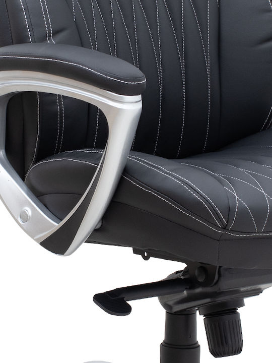 Duke Executive Reclining Office Chair with Fixed Arms Black Velvet-Black Metal Megapap