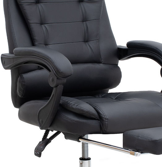 Megapap Daria Executive Reclining Office Chair with Fixed Arms Black Velvet-Black Metal GP040-0017,1