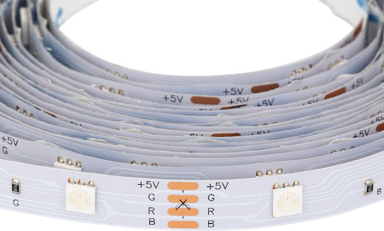 LED-Streifen USB 5V 5m mit Netzteil & Fernbedienung