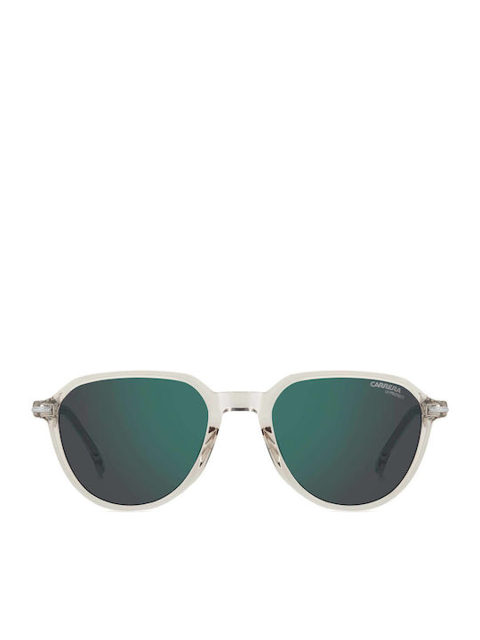Carrera Unisex Sunglasses With Beige Horn-Rimmed Frame And Grey Lens 342/S R1T/MT