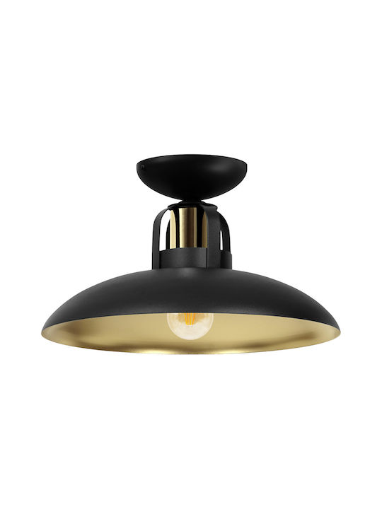 Eko Light Πλαφονιέρα Οροφής Μαύρη με Ντουί E27 από Τσιμέντο