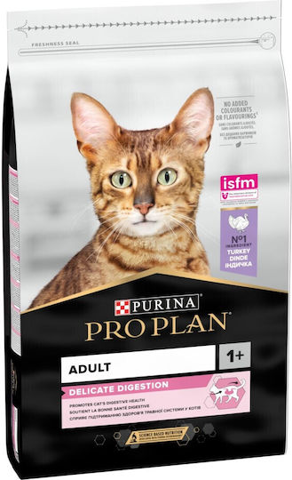 Pro Plan Hrană Uscată pentru Pisici Adulte cu Tract Gastrointestinal Sensibil cu Curcan / Pește / Porumb / Orez / Dovleac 10kg