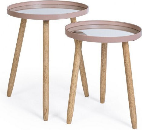 Round Side Table Edvard Metal Mauve M40xD40xH51cm