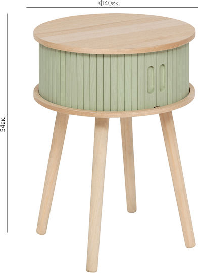 Rund Beistelltisch A-s Nysos Holz Green B40xT40xH54cm