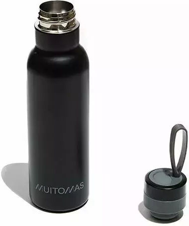 Muitomas Flasche Thermosflasche Rostfreier Stahl 500ml Black