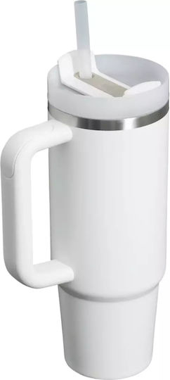 Stanley Quencher H2.0 FlowState Handled Thermos Stainless Steel BPA Free 890ml Azure with Straw and Handle