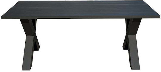 Τραπέζι Alley 220x94x72 Ανθρακί Τραπέζι Alley 220x94x72 Ανθρακί