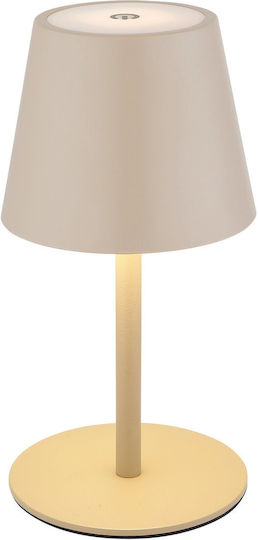 Globo Lighting Metal Table Lamp with Beige Shade and Base