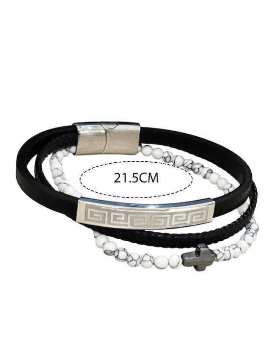 Brățară Pentru Bărbați Cu Design Cruce Din Oțel Inoxidabil 21.5cm