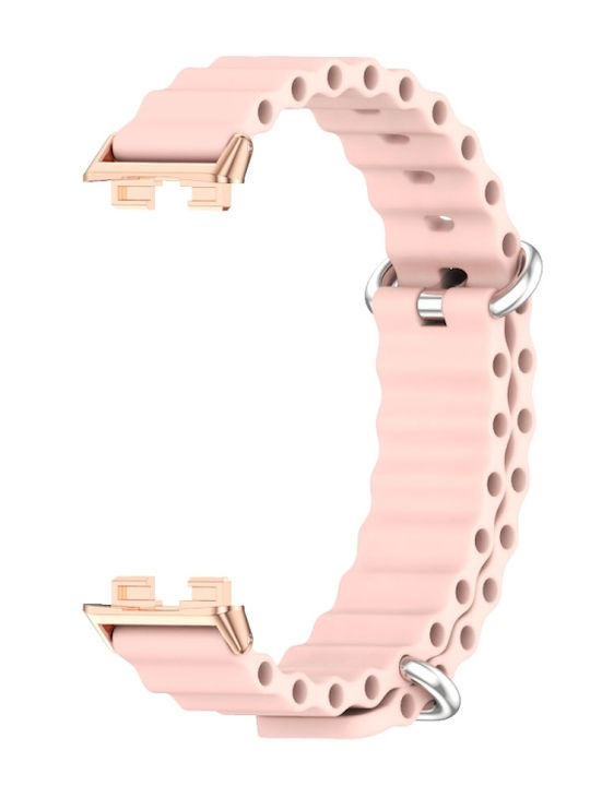 Huawei Band 8 9 Mijobs Marine Silicone Breathable Watch Band Ροζ+ροζ Χρυσό