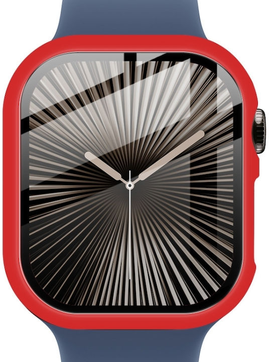 Carcasă cu folie integrată Imak pentru Apple Watch Series 10 46mm Roșu